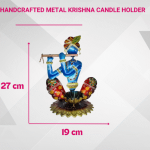 Handcrafted Metal Krishna Candle holder
