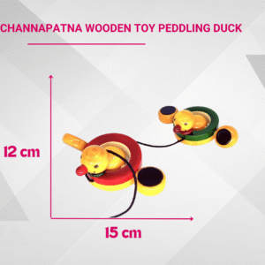 wooden toy peddling duck