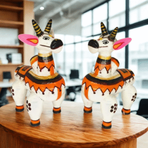 Channapatna wooden Basava set of 2