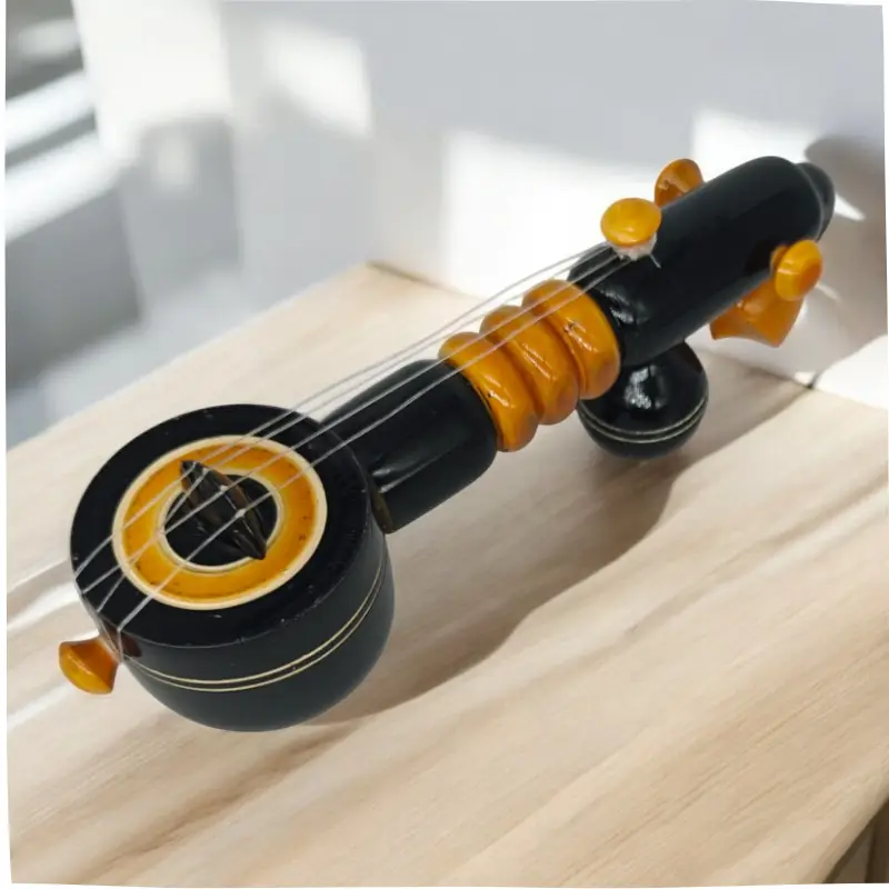 Black Veen with Base (6) Handcrafted Wooden Veena Showpiece