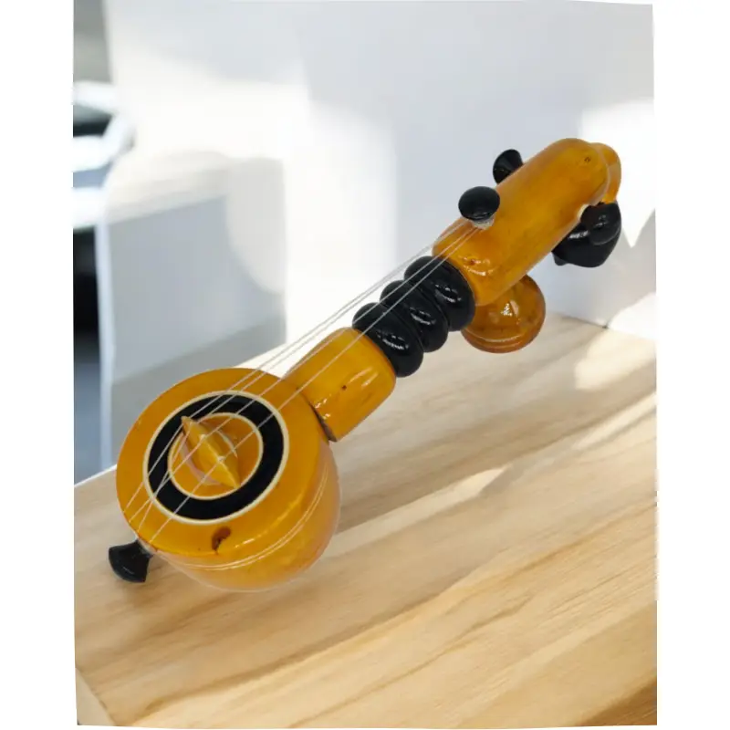 Channapatna wooden Veena with Base Yellow (2) Handcrafted Wooden Veena Showpiece