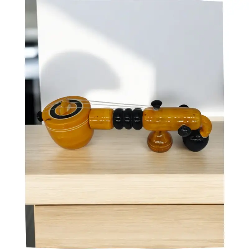 Channapatna wooden Veena with Base Yellow (3) Handcrafted Wooden Veena Showpiece