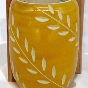 Wooden Pen Stand Yellow (5)