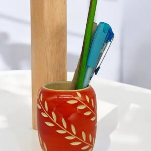 Wooden Red Pen Stand