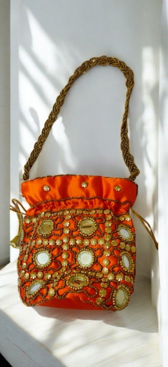 Orange Potli Bag Orange Potli Bag
