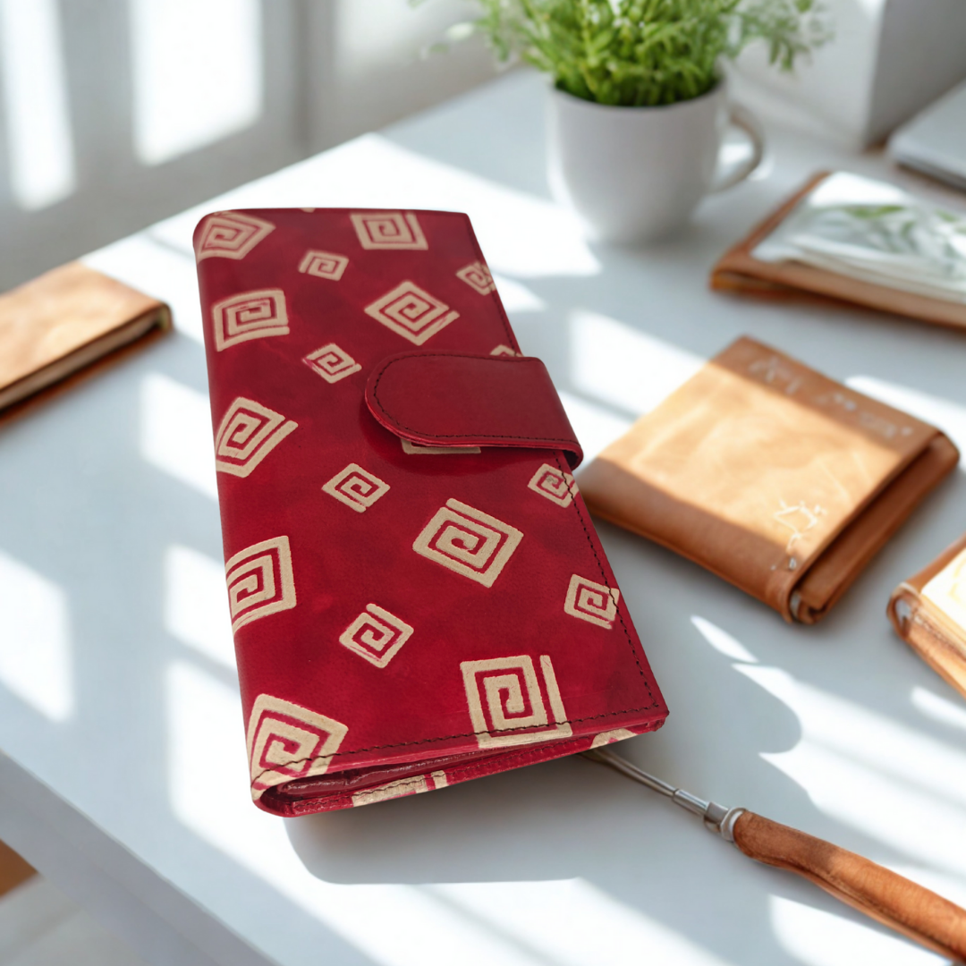 Shantiniketan Leather Ladies Batik Print Wallet Shantiniketan Leather Ladies Batik Print Wallet