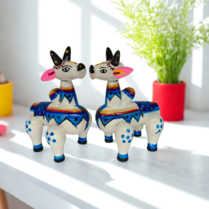 Channapatna wooden Basava set of 2 BLUE