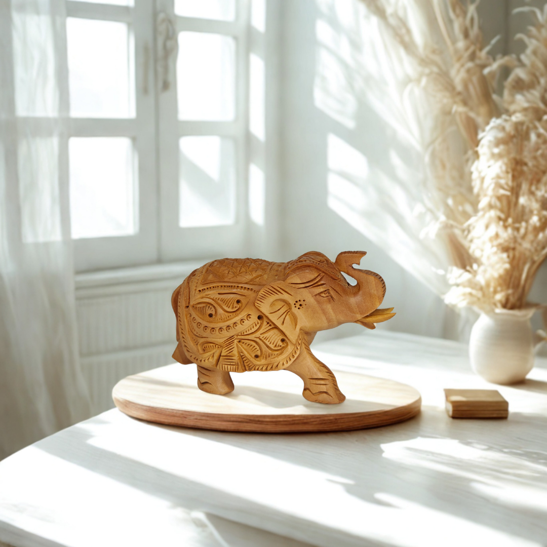 Wooden Carved Elephant Set (5)