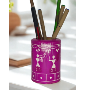 Pen stand Pink Cylindrical Folk