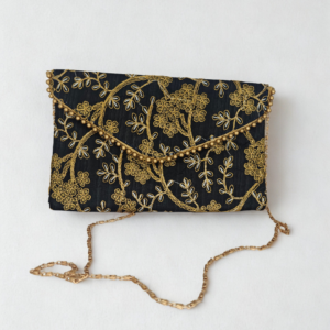 Jaipur Zari embroidered sling bag Medium Black (1)